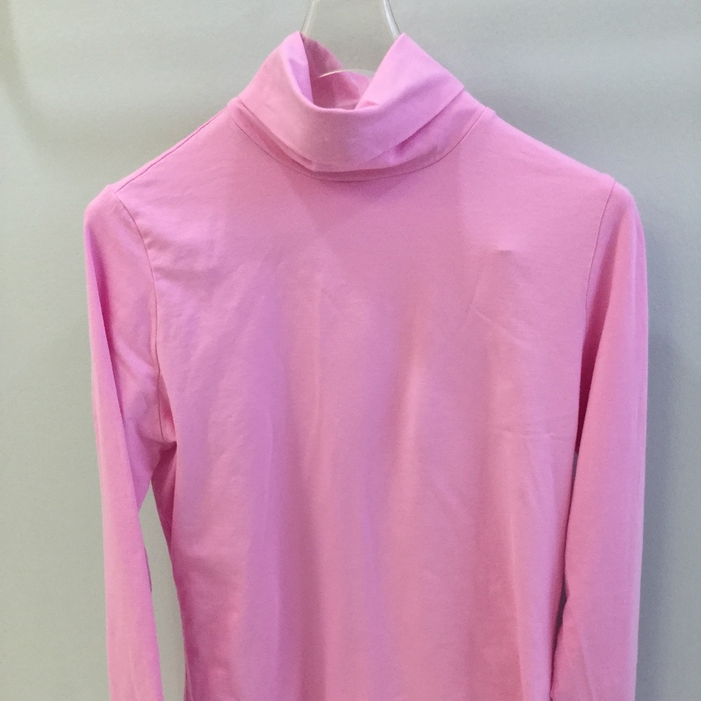 Lands End Stretch Lightweight Turtleneck Light Pink
